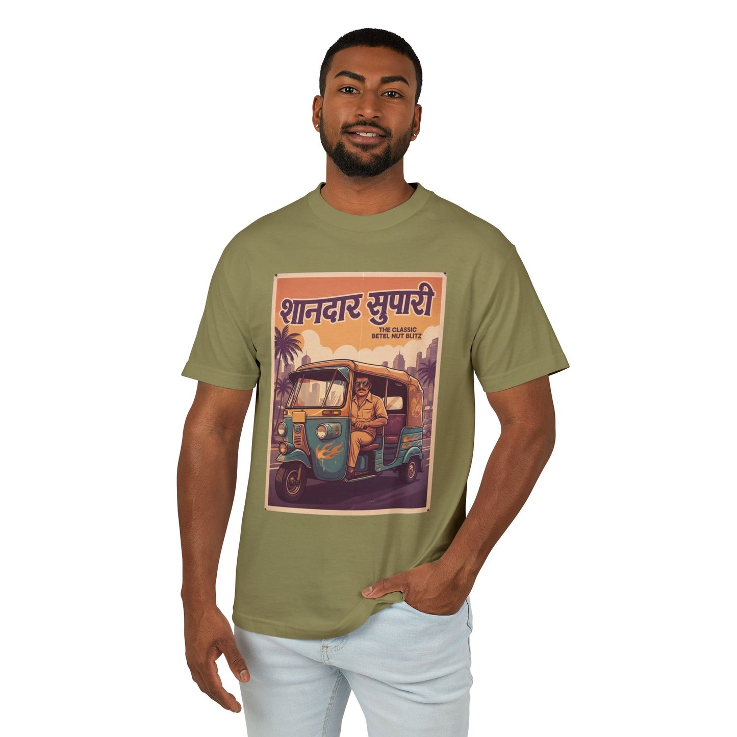 Vintage-Inspired Supari Graphic Tee, Unisex Heavyweight Cotton Shirt, Retro Style, India-Themed Apparel, Travel Gift Idea, Casual Wear