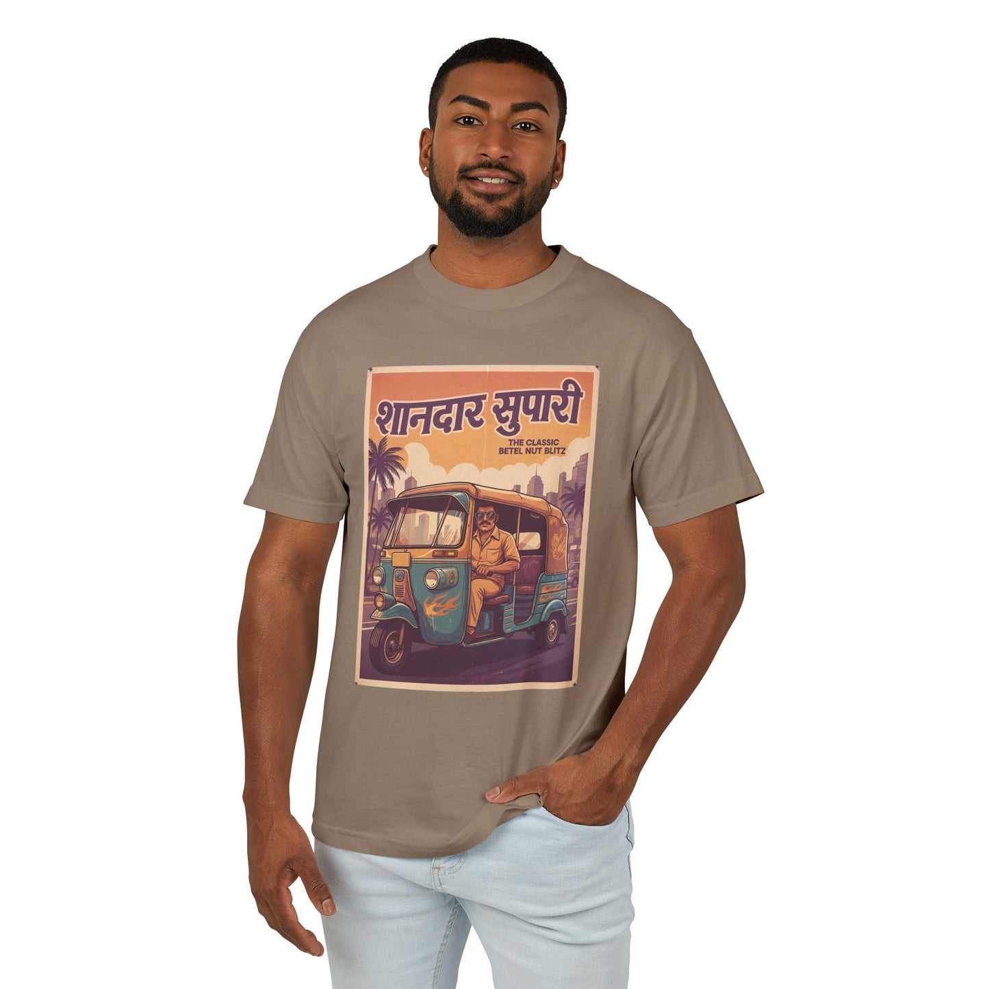 Vintage-Inspired Supari Graphic Tee, Unisex Heavyweight Cotton Shirt, Retro Style, India-Themed Apparel, Travel Gift Idea, Casual Wear