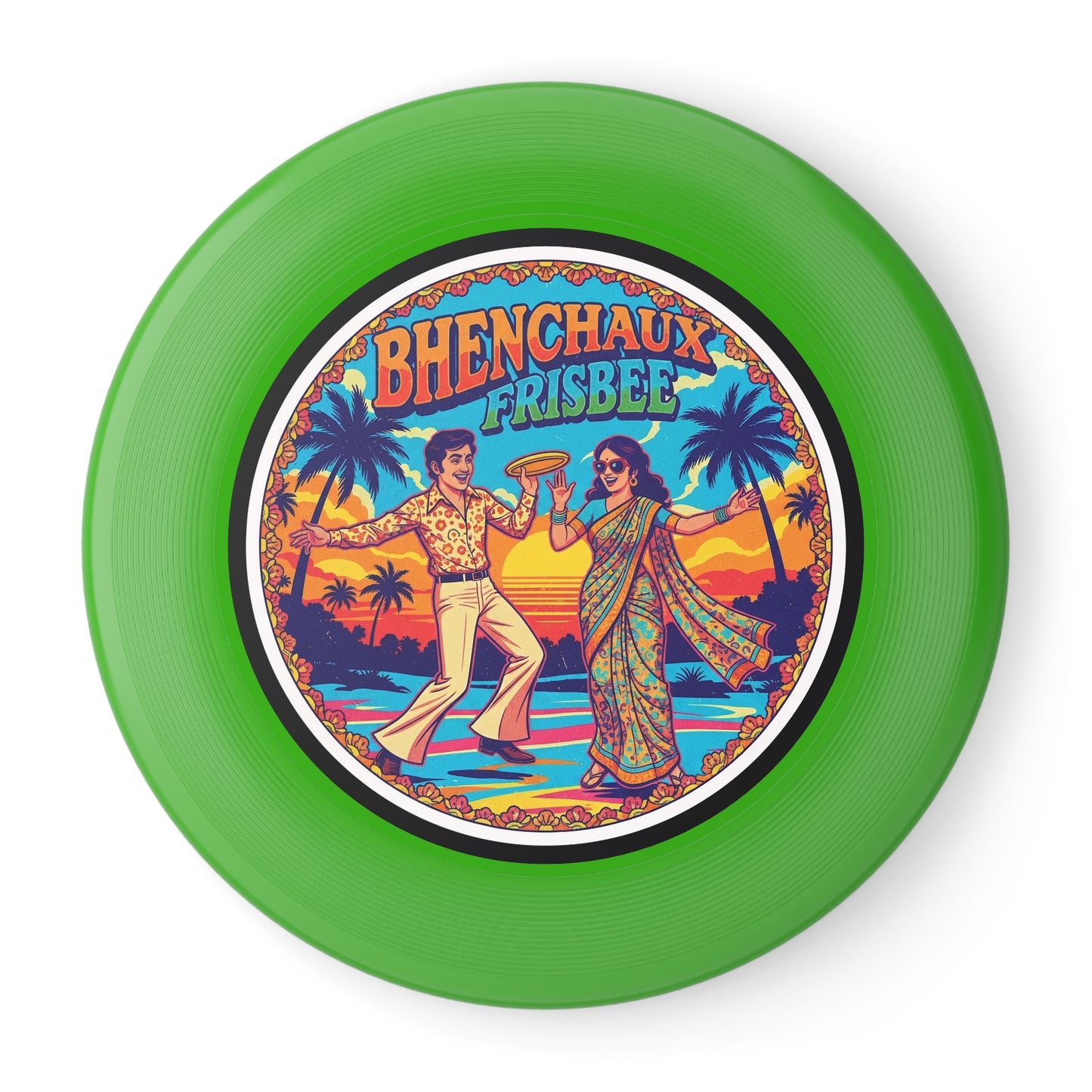 Retro BC Frisbee with Colorful Design, Perfect for Picnics, Beach Days, Family Gatherings, Gifts, Outdoor Fun