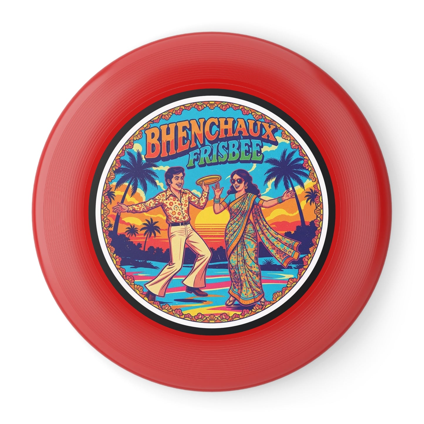 Retro BC Frisbee with Colorful Design, Perfect for Picnics, Beach Days, Family Gatherings, Gifts, Outdoor Fun