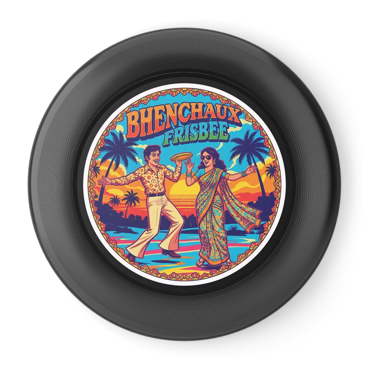 Retro BC Frisbee with Colorful Design, Perfect for Picnics, Beach Days, Family Gatherings, Gifts, Outdoor Fun