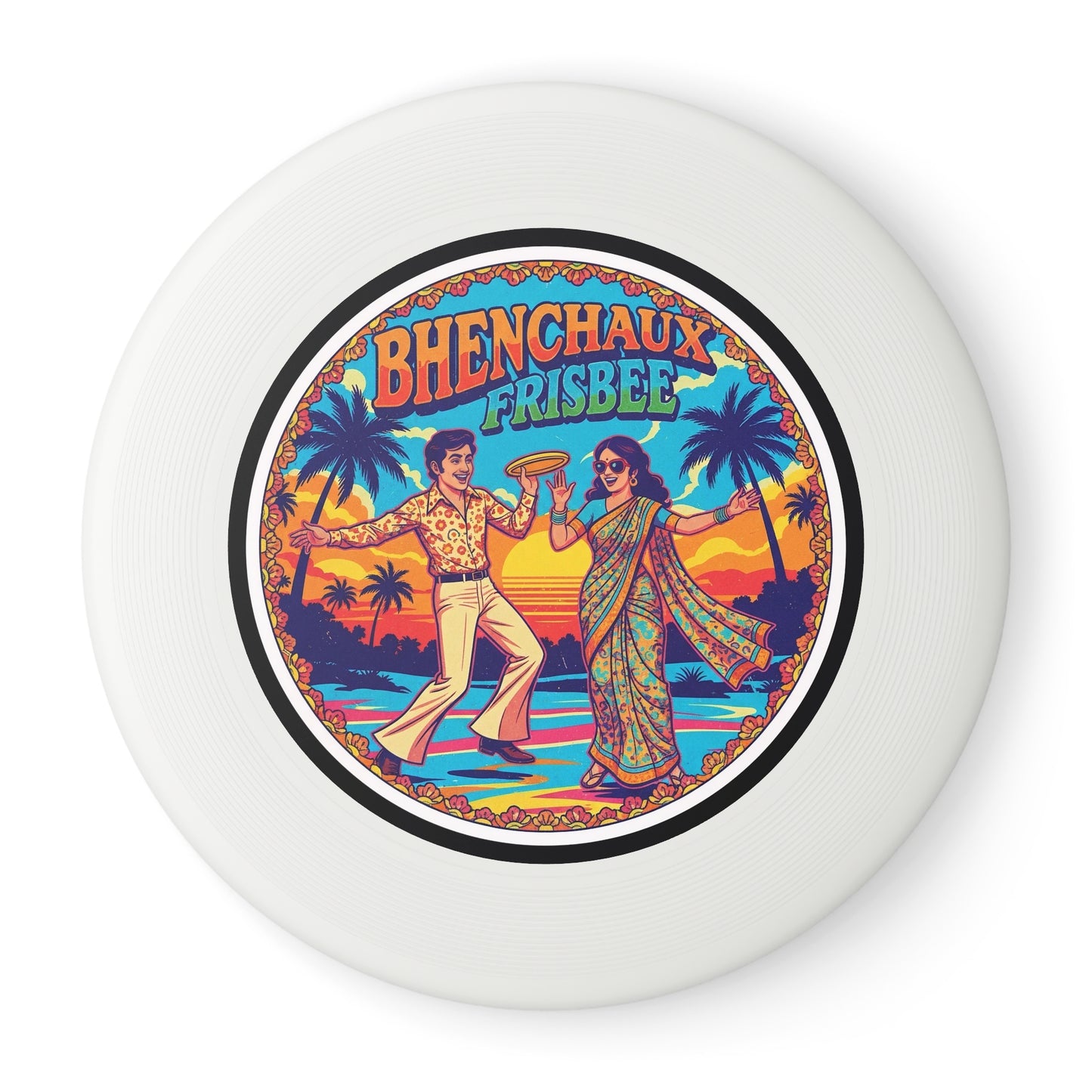 Retro BC Frisbee with Colorful Design, Perfect for Picnics, Beach Days, Family Gatherings, Gifts, Outdoor Fun